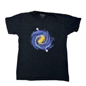 SVAHA Universe We Are Here Black Short Sleeve Tee Size Large Mens/Unisex Cotton